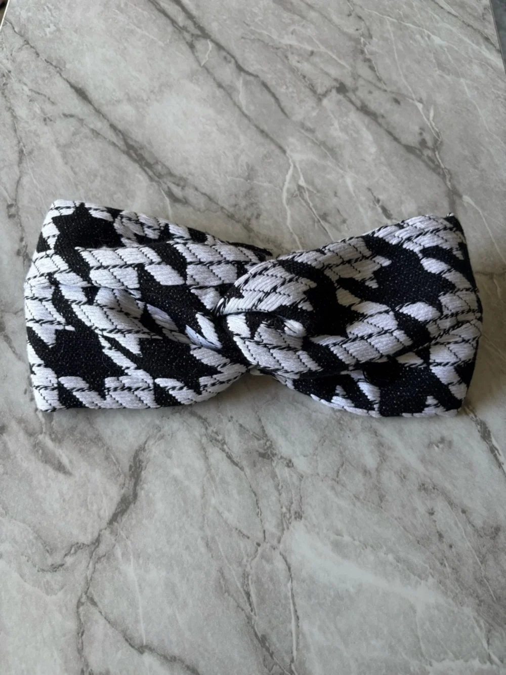 EUC MAISON MICHEL PARIS Black & White Patterned Turban Headwrap O/S